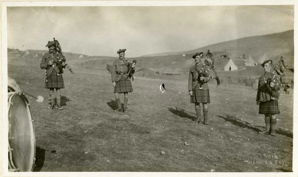 Scottish pipers at the Salonica front in World War 1
