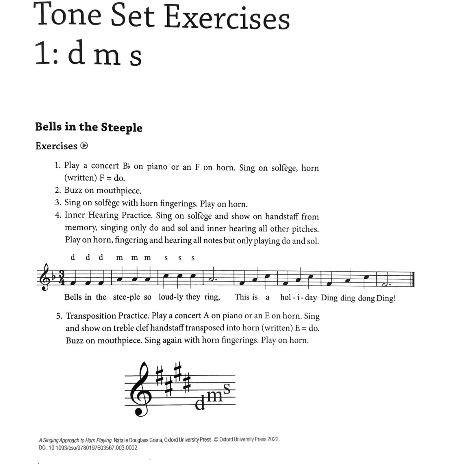 Solfege Singing Exercise 1 — a notated exercise for practicing solfege singing with horn or other instruments
