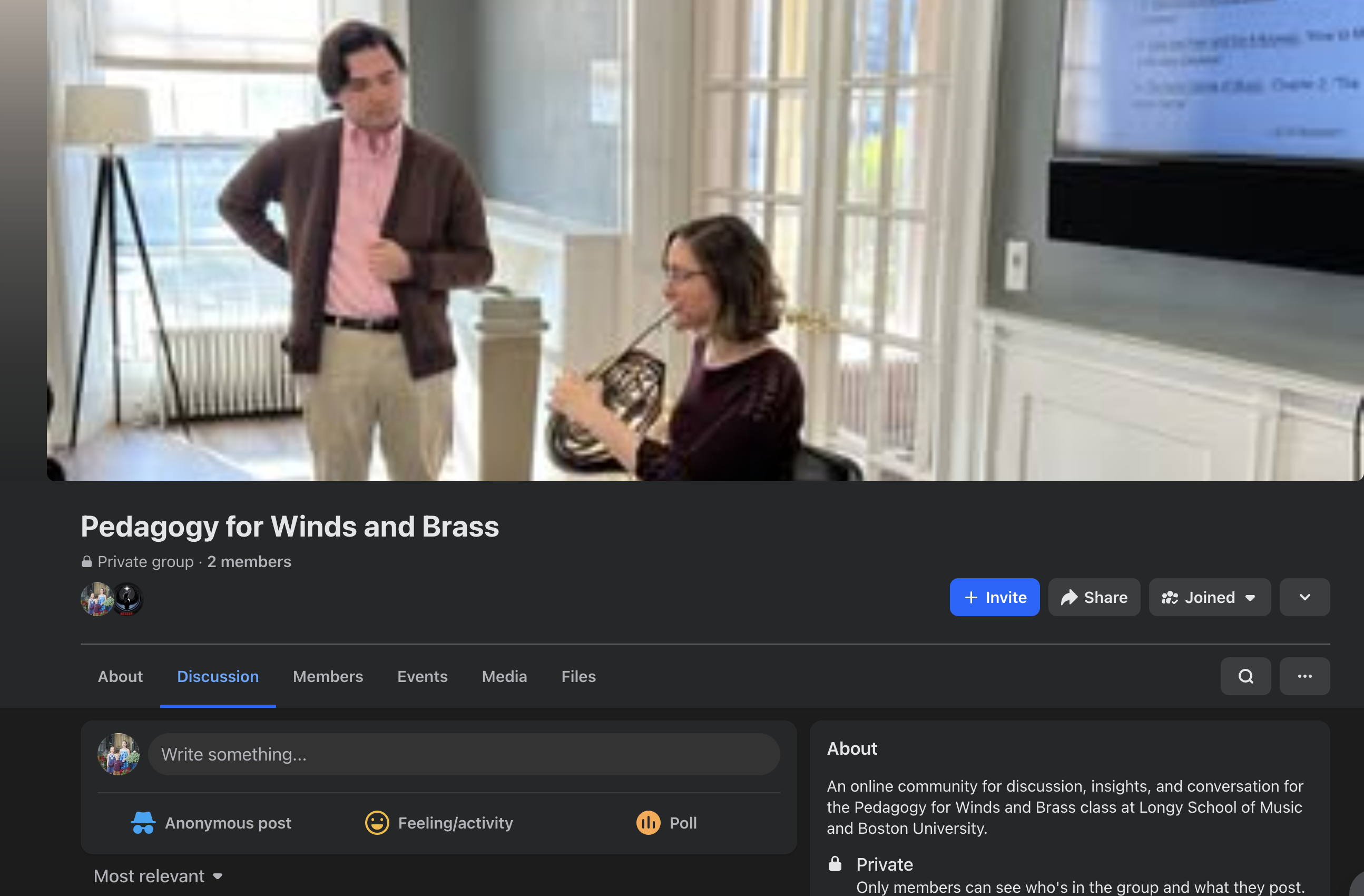 Facebook community page preview